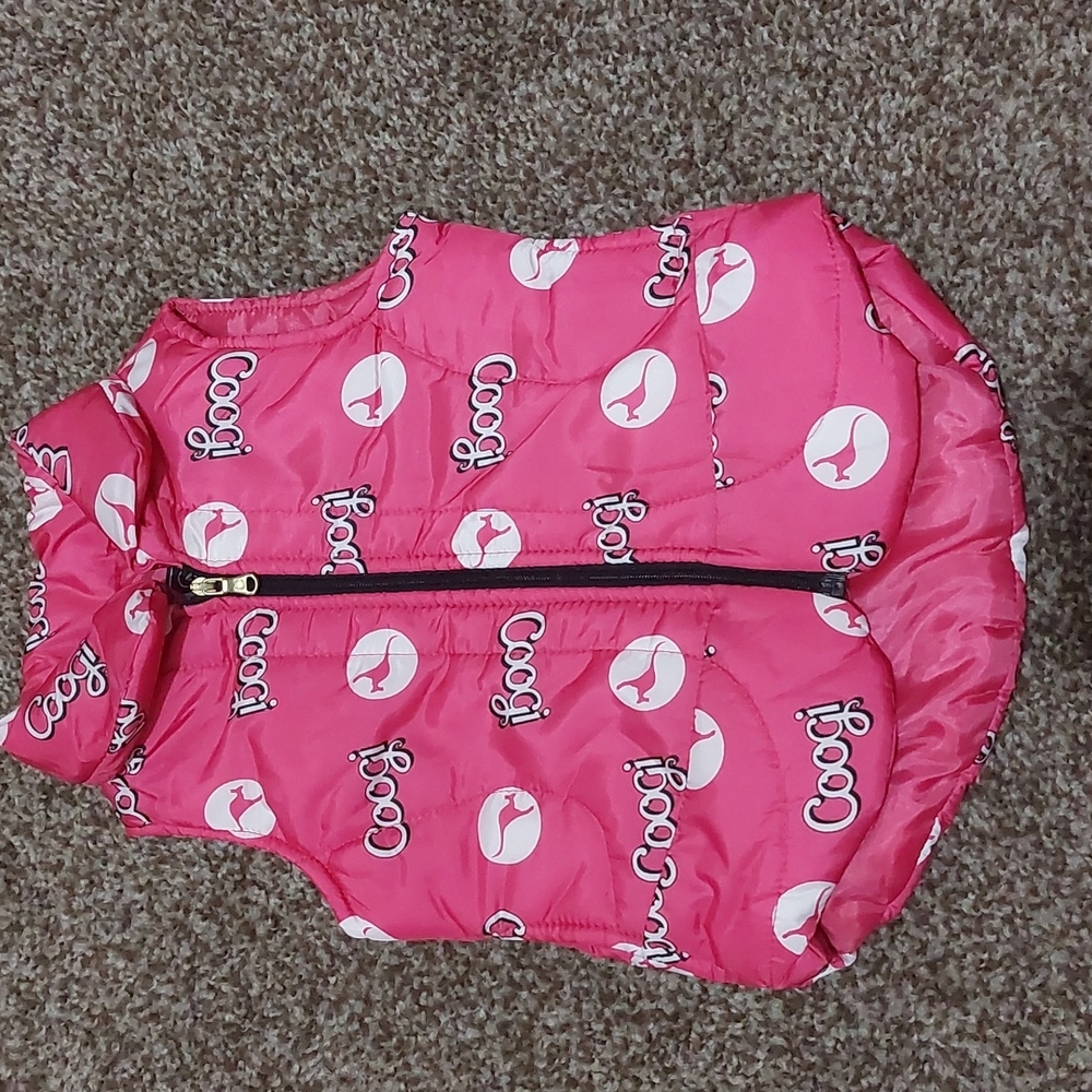 Pink and White Coogi Kids Puffer Vest